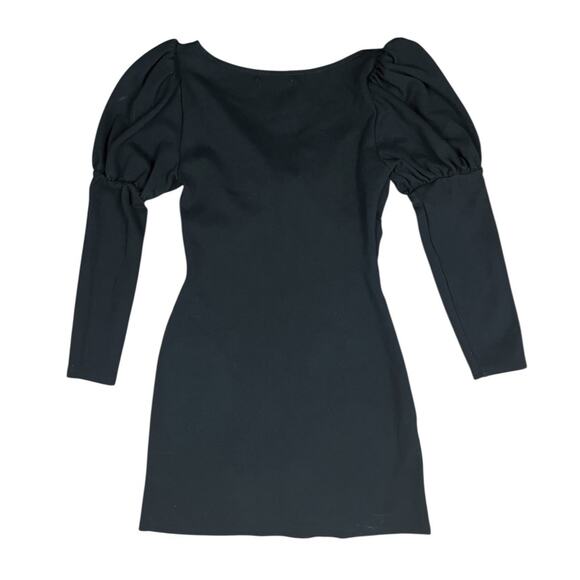 Reformation Helga Puff Long Sleeve Black Mini Dress Whimsigoth Size Small - Picture 2 of 4